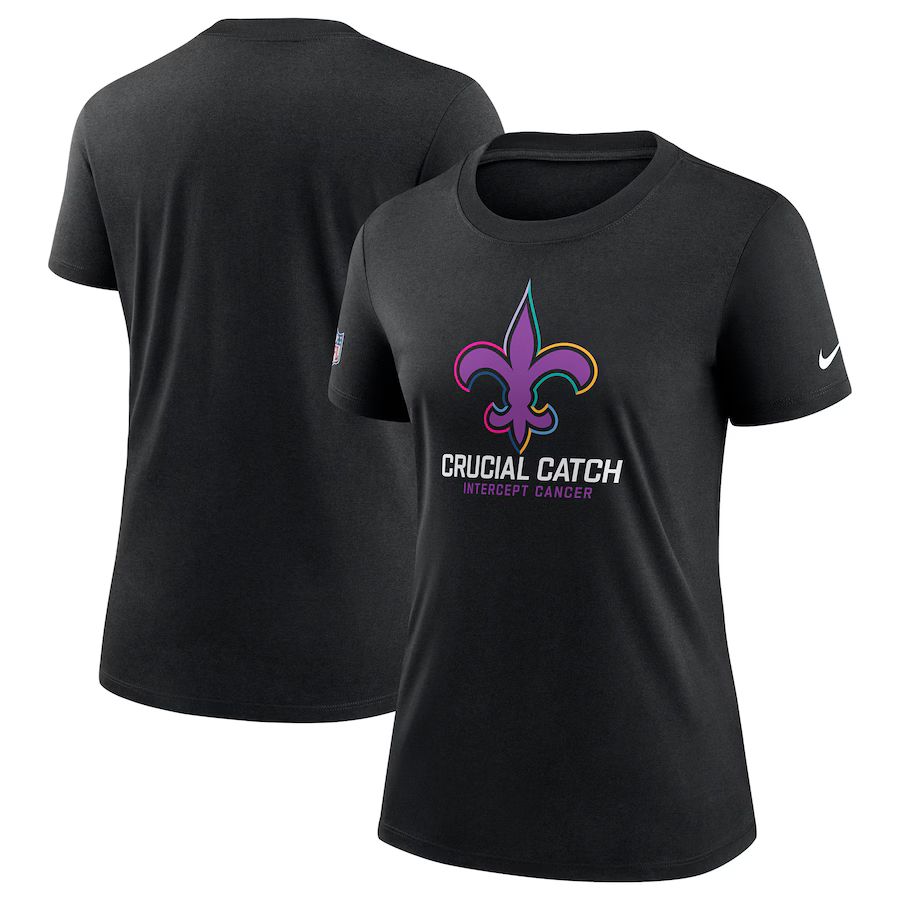 Women New Orleans Saints 2024 Nike NFL black T shirts 3->nfl t-shirts->Sports Accessory